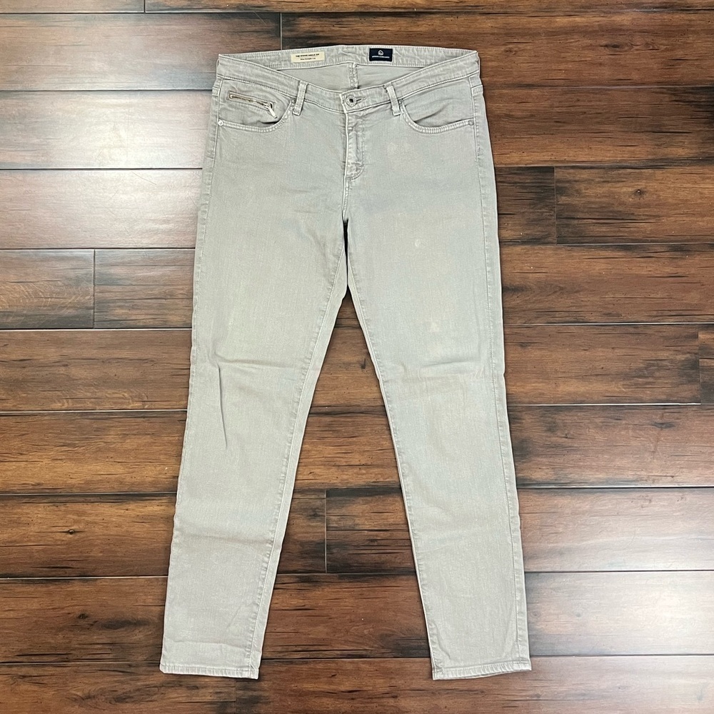 AG Adriano Goldschmied The Stevie Ankle Zip Slim Straight Leg Jeans - Size 30R